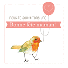 Oiseau joyeux pour c&eacute;l&eacute;brer maman avec amour